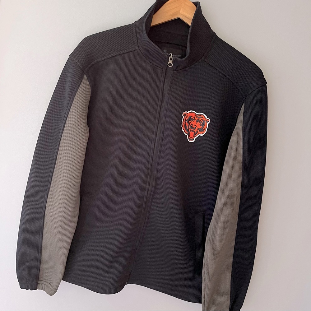 Chicago Bears Zip Up Fleece - Navy Blue & Gray